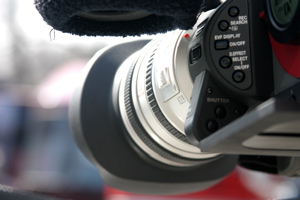 close up of video camera