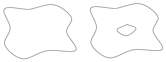 two spaces, the right one with a hole in it